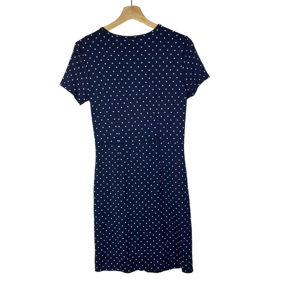 Old Navy Blue & White Polka Dot Cinched Short Sleeve Knee Length Dress S - Picture 2 of 5